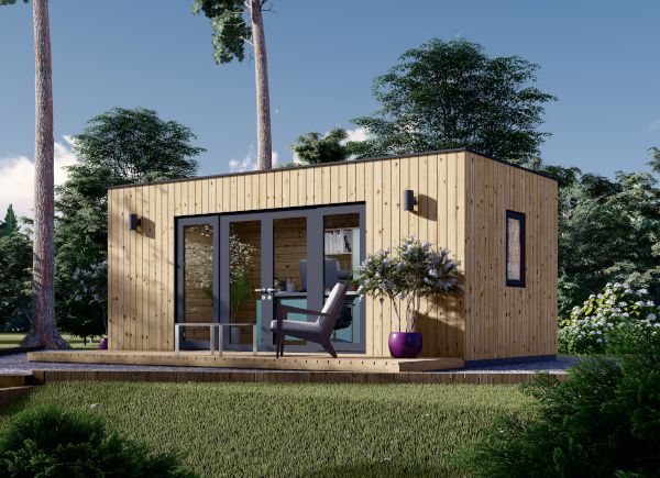Gartenbüro PREMIUM (34 mm + Holzverschalung), 6x3 m, 18 m² avp.ui.product_images.thumbnail 1