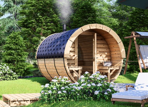 Kleine Aussensauna Gartensauna für 24 Personen kaufen