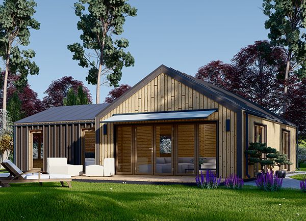 Holzhaus VALERI (Isoliert, 44 mm + Holzverschalung), 80 m² avp.ui.product_images.thumbnail 1