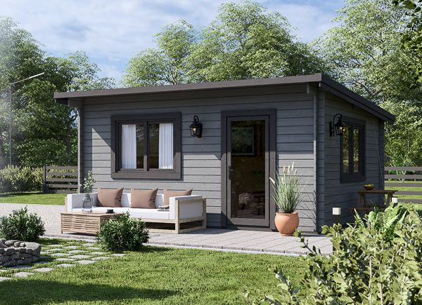 Gartenhaus aus mit Flachdach Holz DREUX (44 mm), 5x4 m, 20 m² avp.ui.product_images.thumbnail 1