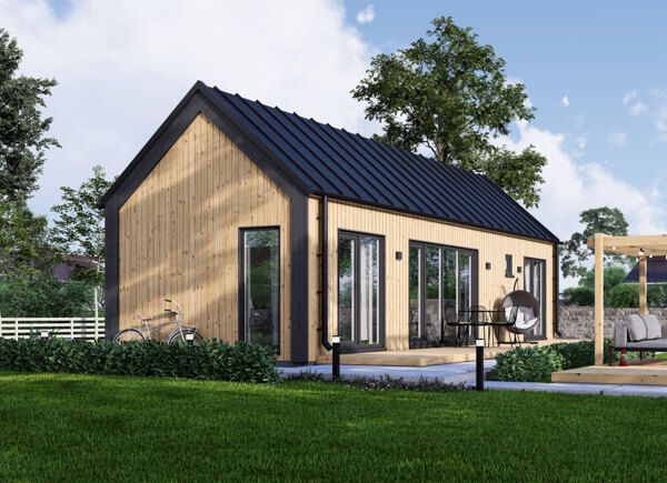 Kleines Holzhaus zum Wohnen ADALINE RV (Isoliert, KfW55), 42 m² avp.ui.product_images.thumbnail 1