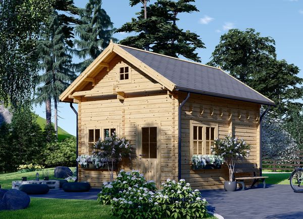 Blockbohlenhaus mit Schlafboden AVIGNON (44 mm), 20 m² avp.ui.product_images.thumbnail 1