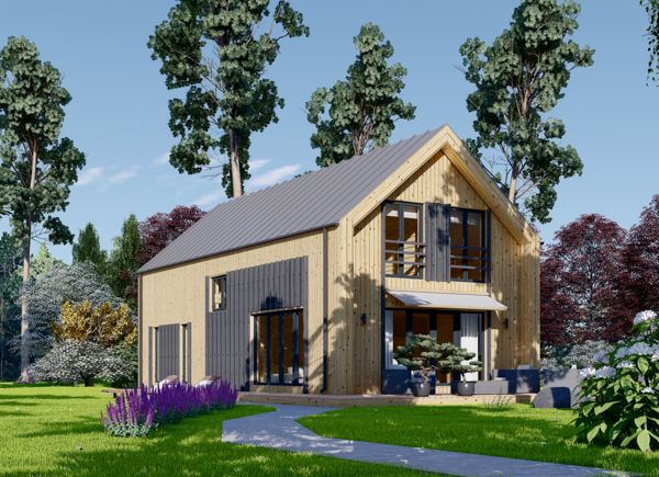 Holzwohnhaus INGRID (PREMIUM Isoliert, KfW 40, 44 mm + Holzverschalung), 135 m² avp.ui.product_images.thumbnail 1