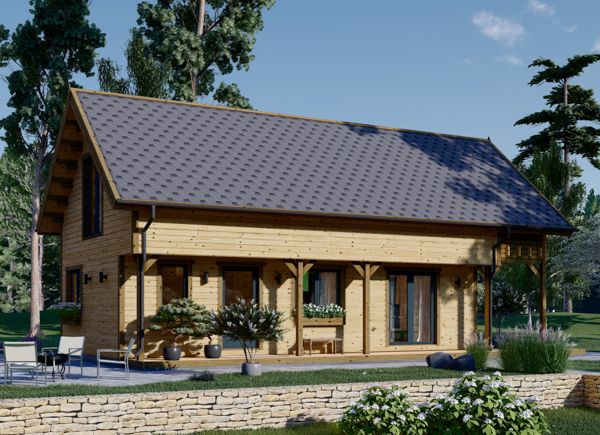 Holzwohnhaus AURA (PREMIUM Isoliert, KfW 40, 44 mm + Holzverschalung), 95 m² + 20 m² Terrasse avp.ui.product_images.thumbnail 1