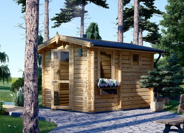 Gartensauna ELDA (44 mm), 2,5x3,2 m, 8 m² avp.ui.product_images.thumbnail 1