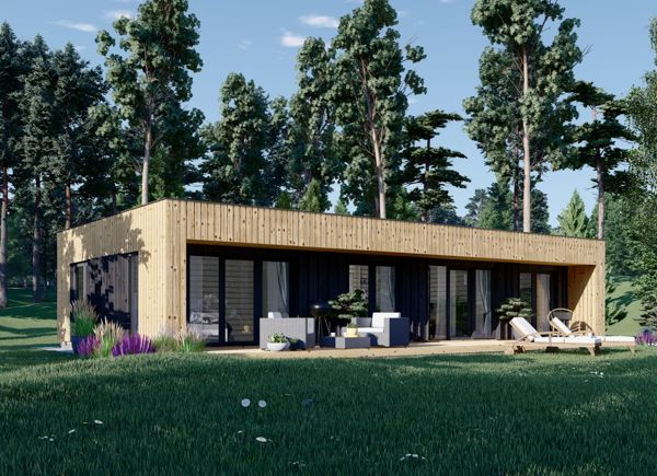 Kleines Holzhaus KAYA 3 (Isoliert, 44 mm + Holzverschalung), 70 m² avp.ui.product_images.thumbnail 1