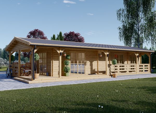 Blockbohlenhaus TOSCANA (Isoliert, 44+44 mm), 50 m² avp.ui.product_images.thumbnail 1