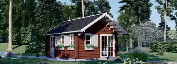 Kleines Schwedenhaus mit Schlafboden SCOOT (Extra Isoliert, 44+44 mm), 27 m² + 9 m²