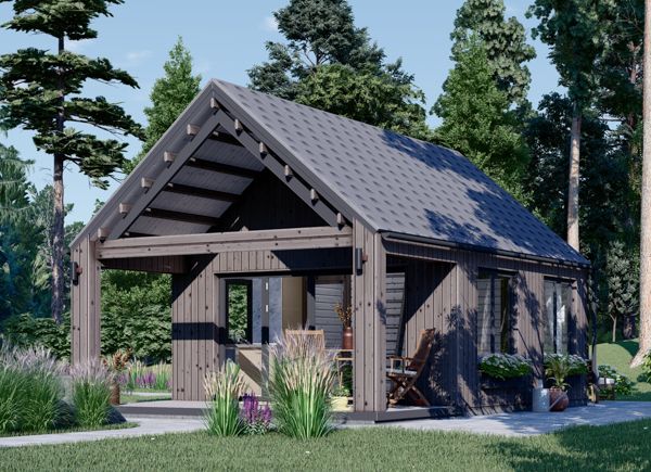 Schwedenhaus AGATA (Extra Isoliert, 44 mm + Holzverschalung), 39 m² avp.ui.product_images.thumbnail 1