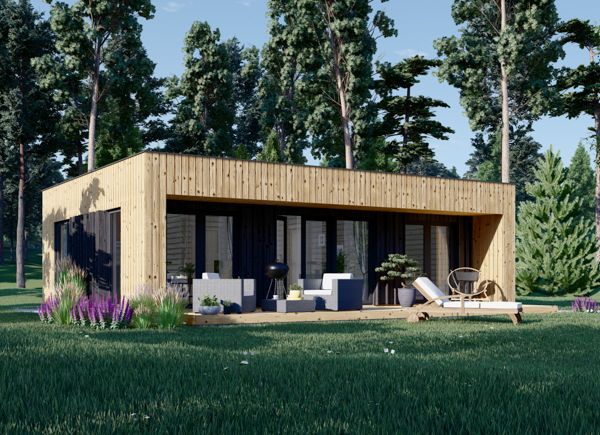 Kleines Holzhaus KAYA 1 (44 mm + Holzverschalung), 48 m² avp.ui.product_images.thumbnail 1