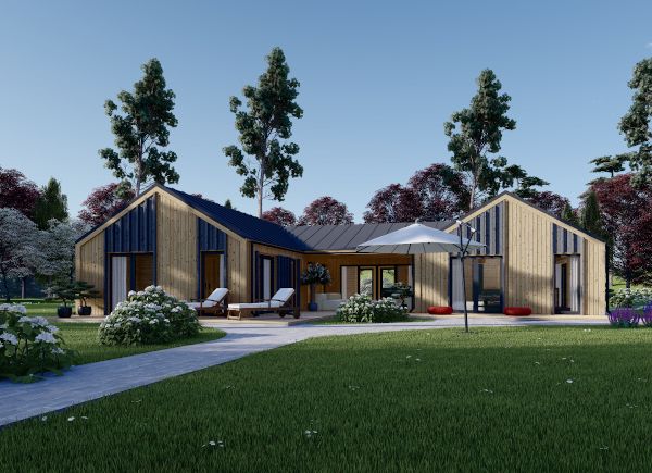 Holzhaus SCARLET (44 mm + Holzverschalung), 139 m² avp.ui.product_images.thumbnail 1
