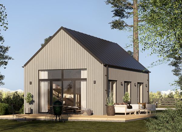 Kleines Holzhaus zum Wohnen MILANA RV (Isoliert, KfW55), 41 m² avp.ui.product_images.thumbnail 1