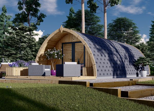 Gartenhaus aus Holz BRETA mit einem Doppelzimmer (44 mm), 4x8 m, 32 m² avp.ui.product_images.thumbnail 1