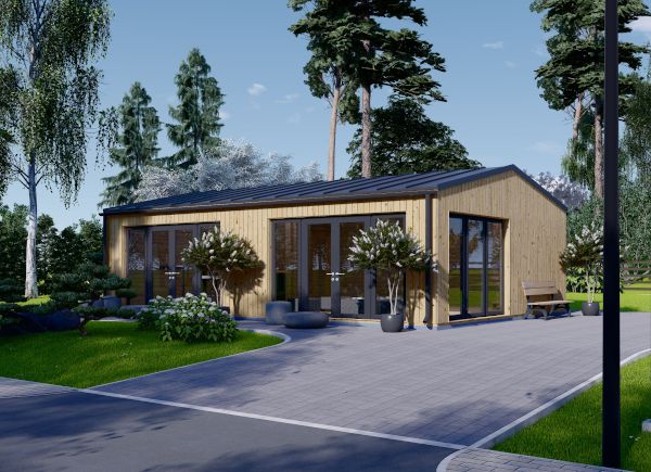 Blockbohlenhaus MARINA Modern (Extra Isoliert, 44 mm + Holzverschalung), 8x6 m, 48 m² avp.ui.product_images.thumbnail 1