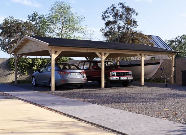 Carport aus Holz für 3 Autos CLASSIC TRIO, 5.95x8.95 m avp.ui.product_images.thumbnail 1