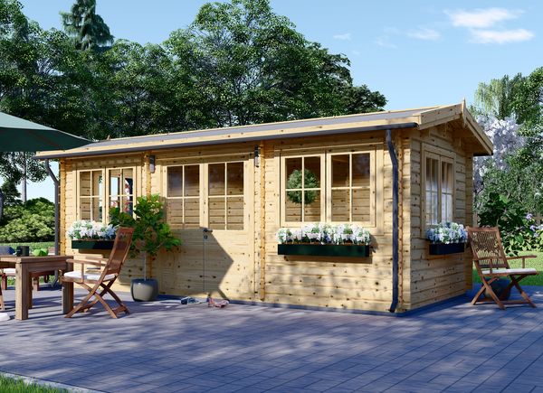 Gartenhaus aus Holz OAK (Isoliert, 44+44 mm), 6x3 m, 18 m² avp.ui.product_images.thumbnail 1