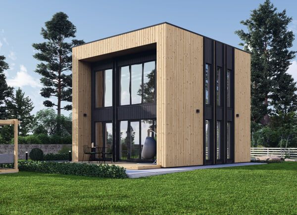 Kleines Holzhaus zum Wohnen KAYA 4L RV (Isoliert, KfW55), 50 m² avp.ui.product_images.thumbnail 1