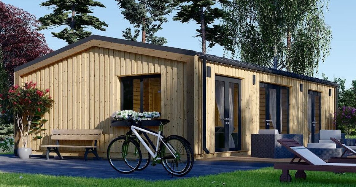 Moderne Mobilheime mit eleganter Holzverkleidung kaufen