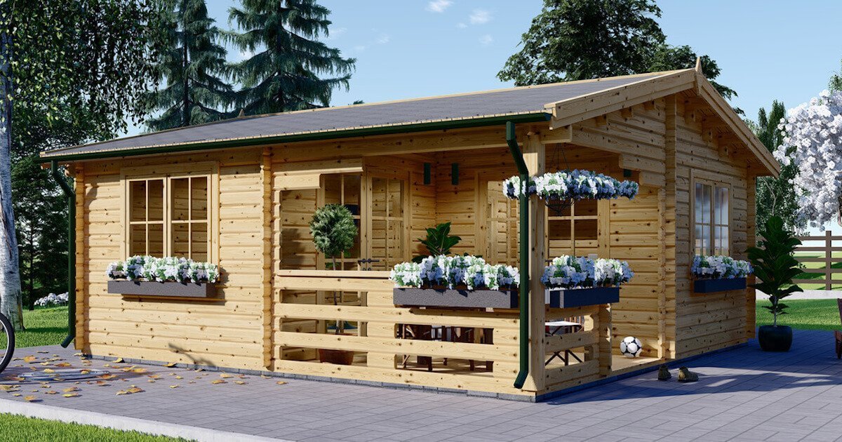 Gartenhäuser aus Holz mit Bad Toilette und Dusche (WC) Raum