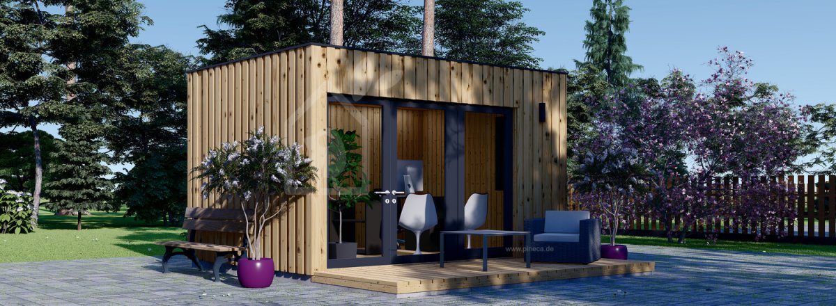 Gartenhaus als Büro PREMIUM (Isoliert, SIPS), 4.1x2.4 m, 10 m²