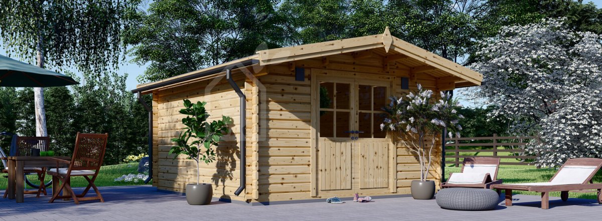 Gartenhaus aus Holz PALMA (34 mm), 4x4 m, 16 m²