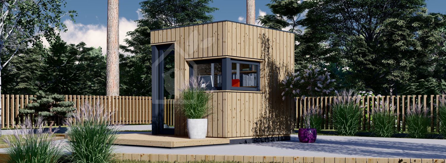 Gartenbüro PREMIUM L (34 mm + Holzverschalung), 2x2 m, 4 m² visualization 1