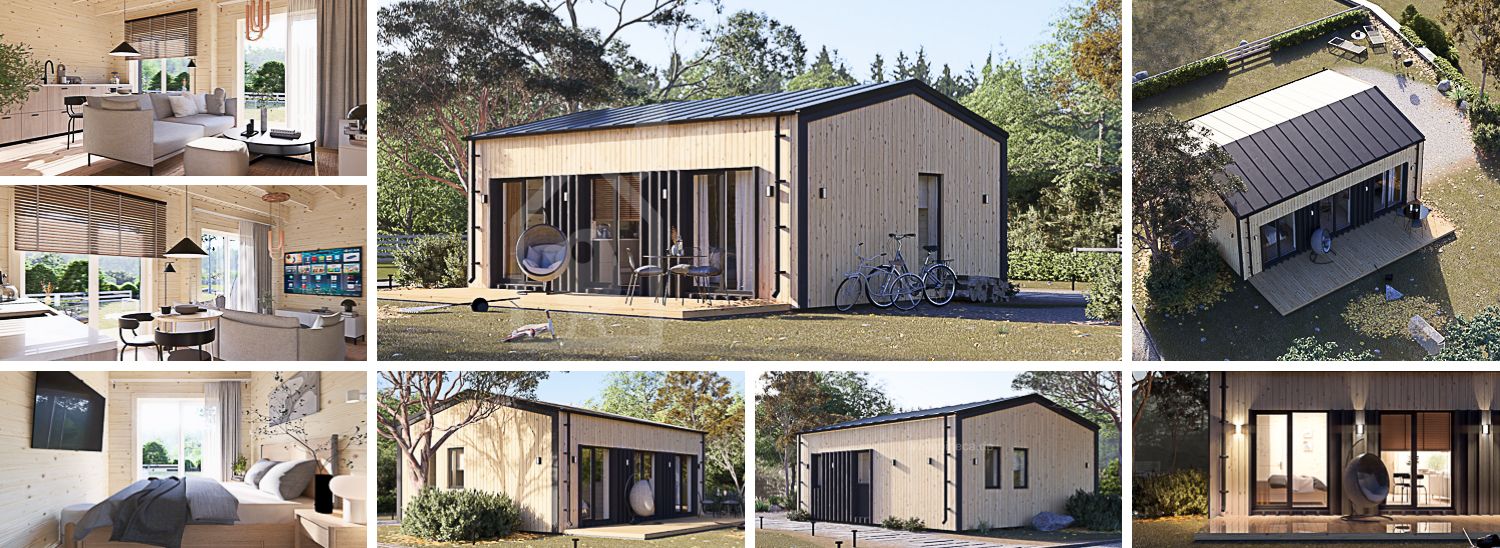 Blockbohlenhaus ANGELA RV (Isoliert, KfW55), 50 m² visualization 1