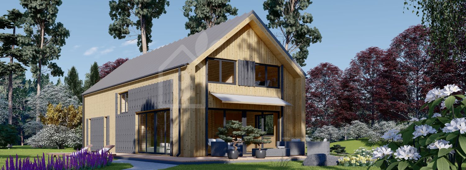 Holzwohnhaus INGRID (Extra Isoliert, 44 mm + Holzverschalung), 170 m² visualization 1