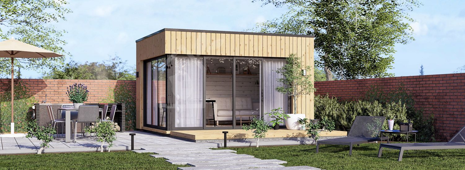 Gartenhaus aus Holz AMARA (34 mm + Holzverschalung), 4x3 m, 10 m² visualization 1