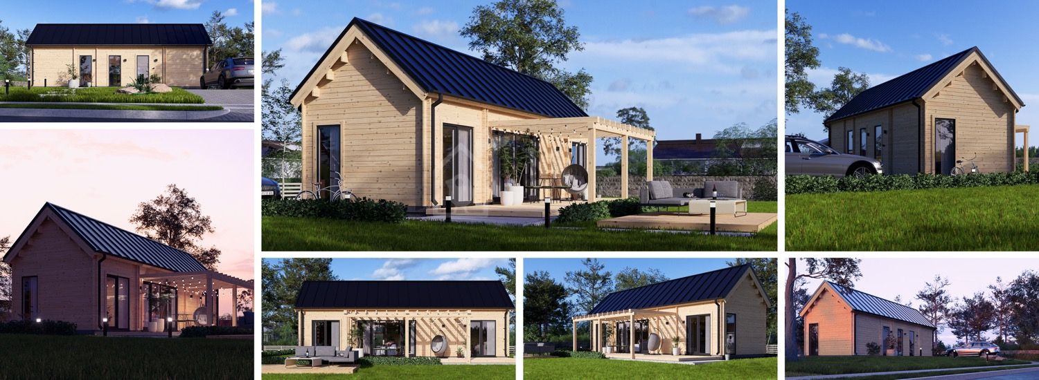 Blockbohlenhaus ADALINE S (44 mm), 45 m² visualization 1
