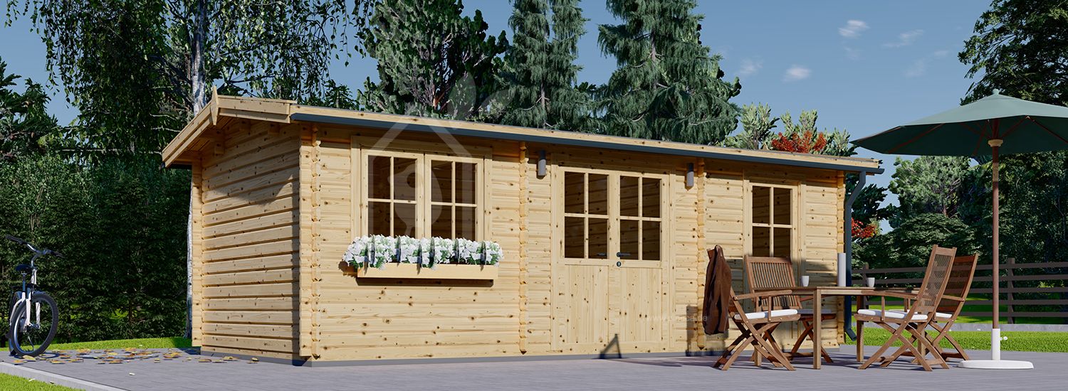 Gartenhaus aus Holz ELEONORA S (44 mm), 6.6x3 m, 19.8 m² visualization 1