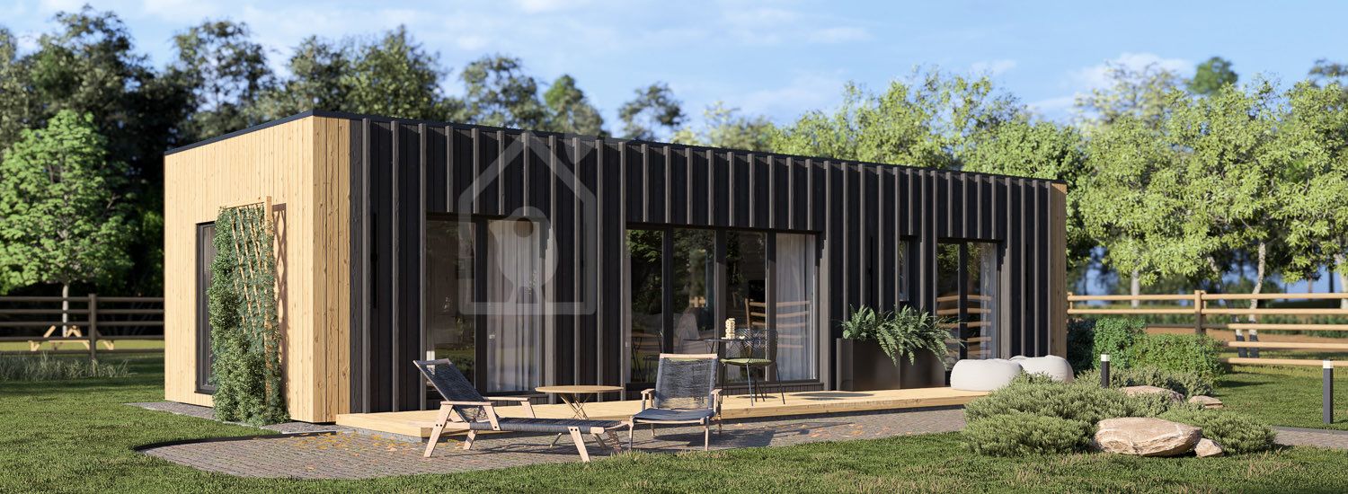 Holzhaus zum Wohnen BELLA I RV (Isoliert, KfW55), 46 m² visualization 1