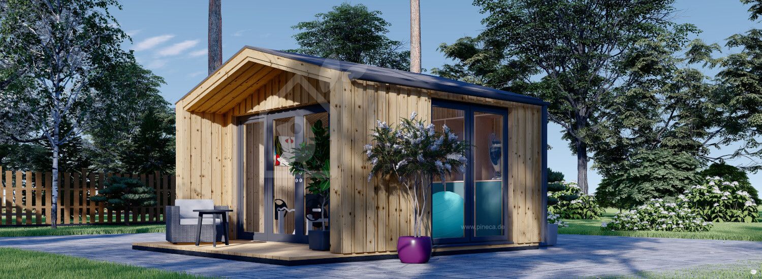 Gartenhaus aus Holz PIA (Isoliert, Elementbauweise), 4x3 m, 12 m² visualization 1
