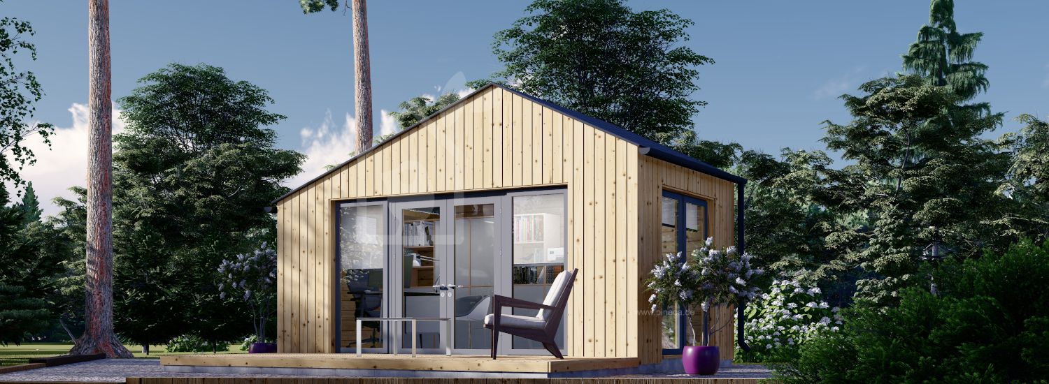 Gartenhaus aus Holz TONIA (Isoliert, 34 mm + Holzverschalung), 5x3 m, 15 m² visualization 1