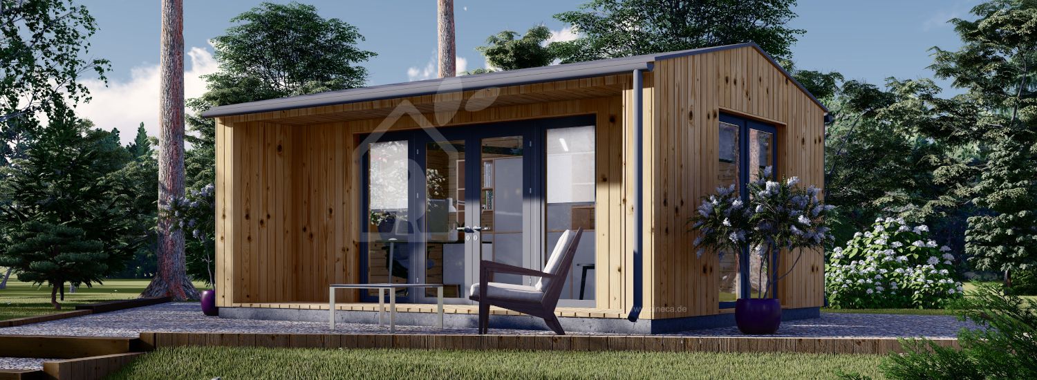 Gartenhaus als Büro TINA (44 mm + Holzverschalung ), 5.5x4 m, 16.5 m² visualization 1