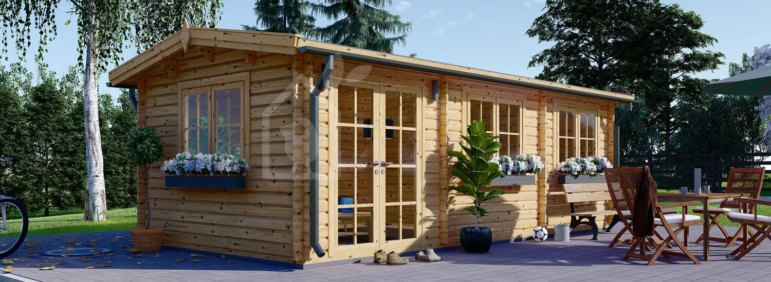 Gartenhaus aus Holz NORA (Isoliert, 34+34 mm), 7x3.5 m, 24 m² visualization 1