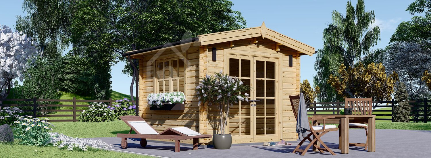 Gartenhaus aus Holz ADAM S (44 mm), 3x3 m, 9 m² visualization 1