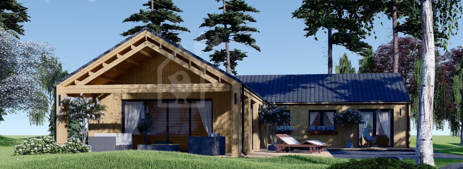Holzwohnhaus TESSA (Extra Isoliert, 44 mm + Holzverschalung), 150 m² visualization 1