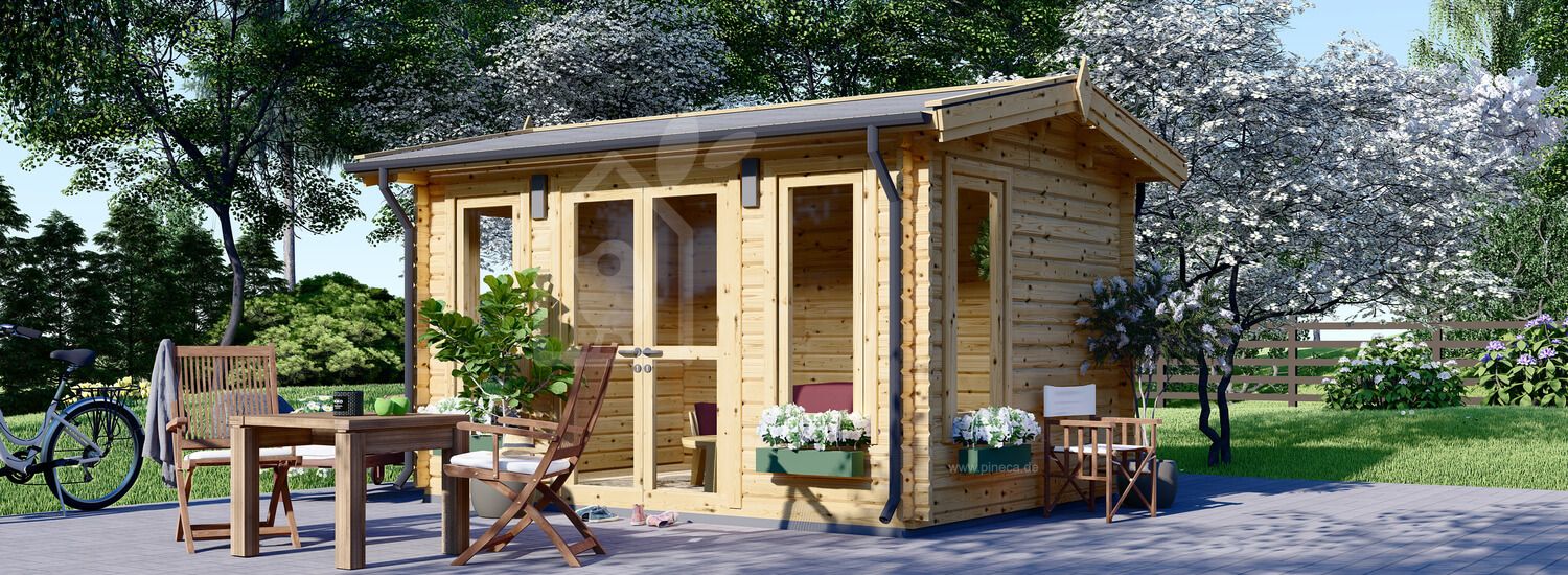 Gartenhaus aus Holz POOLHOUSE (44 mm), 4x3 m, 12 m² visualization 1