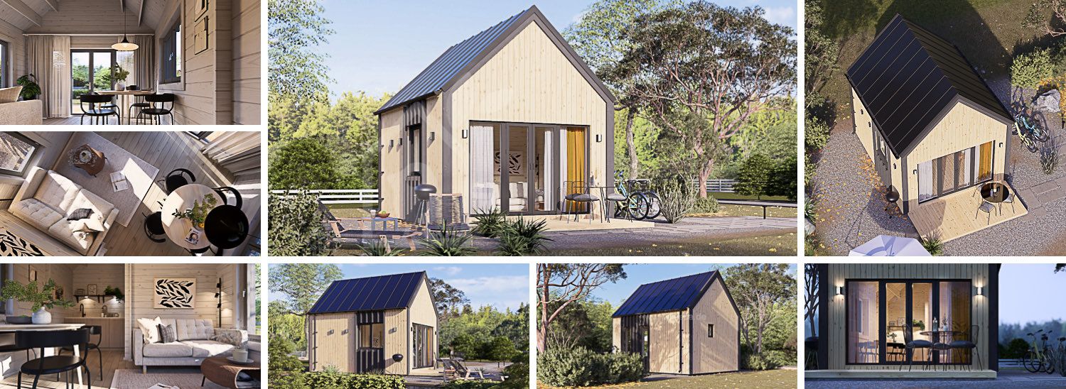 Blockbohlenhaus SALLY RV (Isoliert, KfW55), 20 m² visualization 1