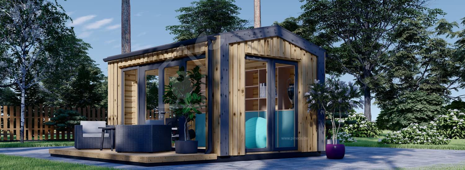 Gartenhaus aus Holz EMMY (Isoliert, 34 mm + Holzverschalung), 4x3 m, 12 m² visualization 1