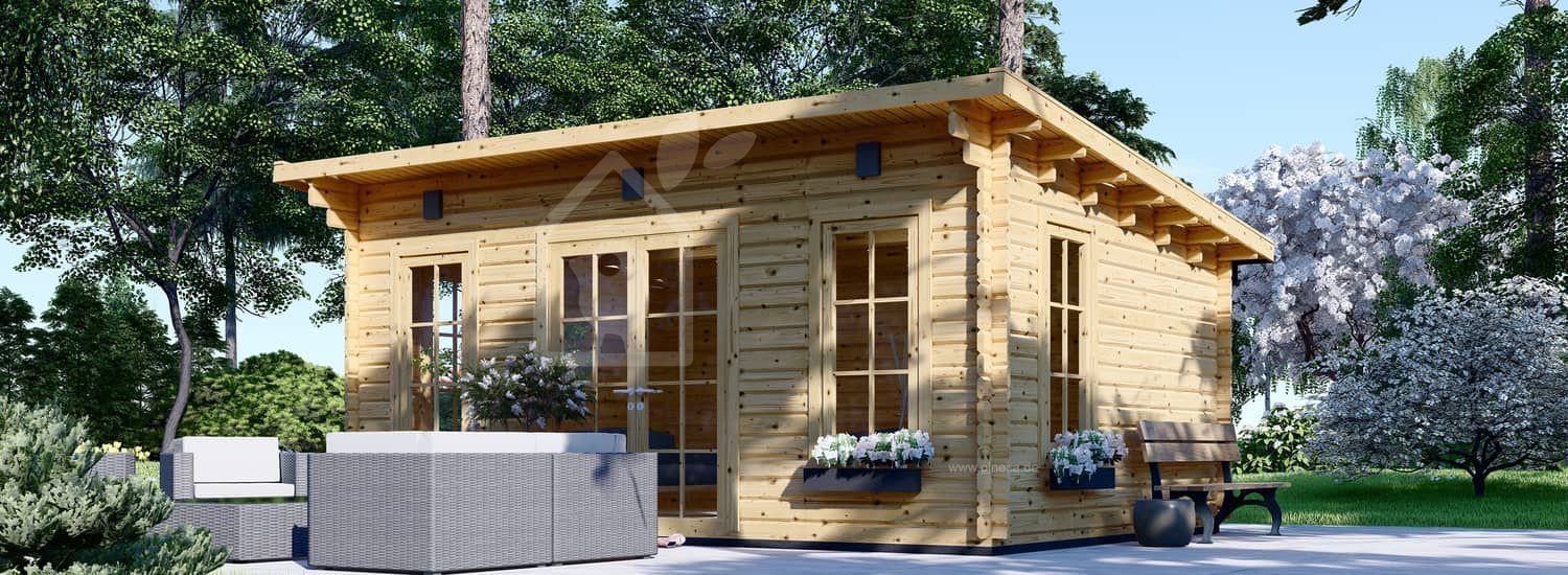 Gartenhaus aus Holz ESSEX (Isoliert, 44+44 mm), 5x4 m, 20 m² visualization 1