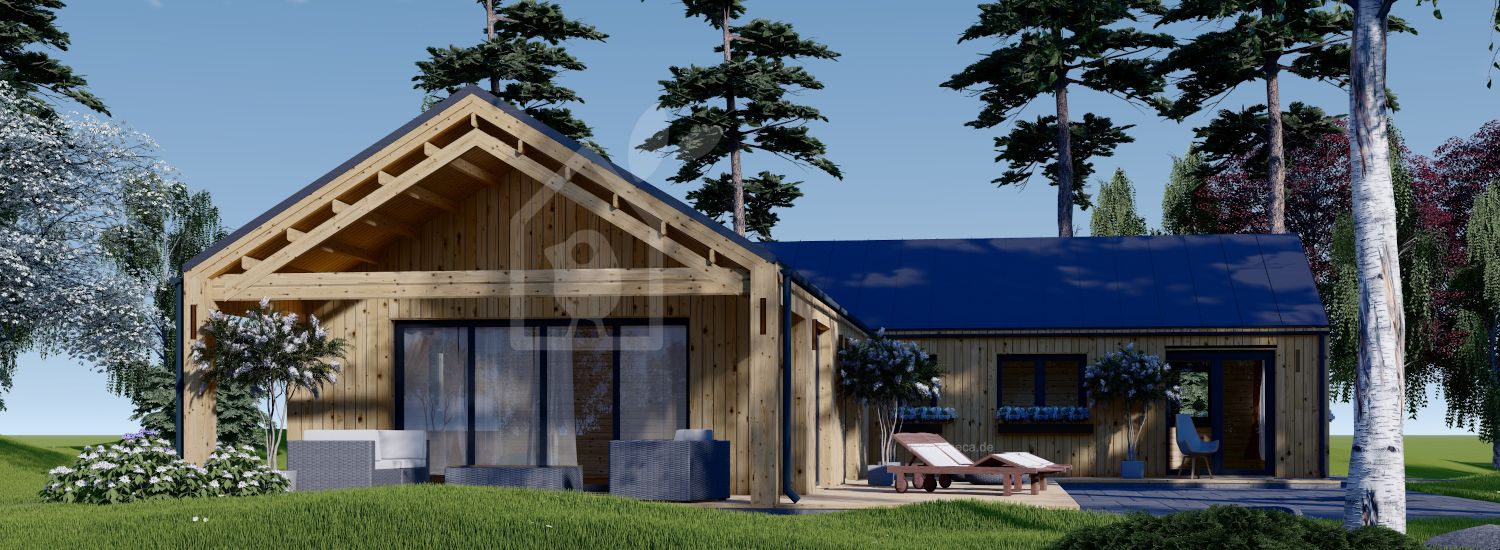 Holzwohnhaus TESSA (Extra Isoliert, 44 mm + Holzverschalung), 150 m² visualization 1