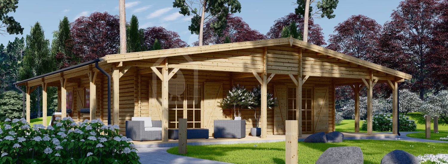 Blockbohlenhaus CARLOTA S (58 mm), 90 m² visualization 1