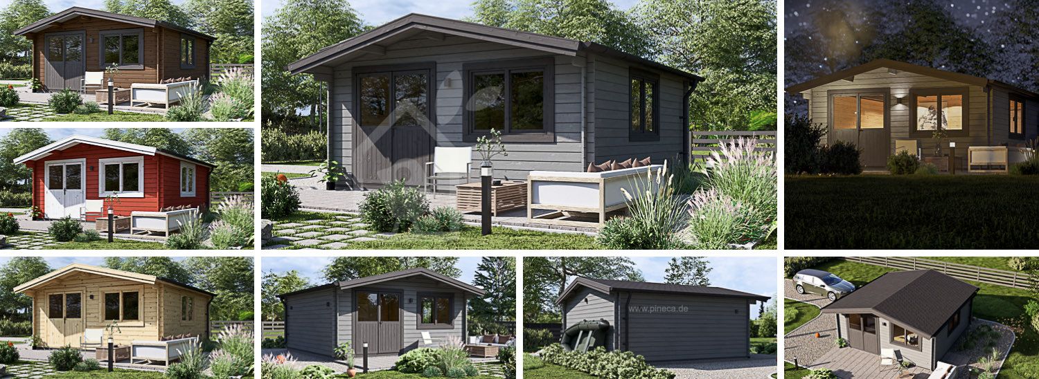 Gartenhaus aus Holz LILLE (34 mm), 5x5 m, 25 m² visualization 1