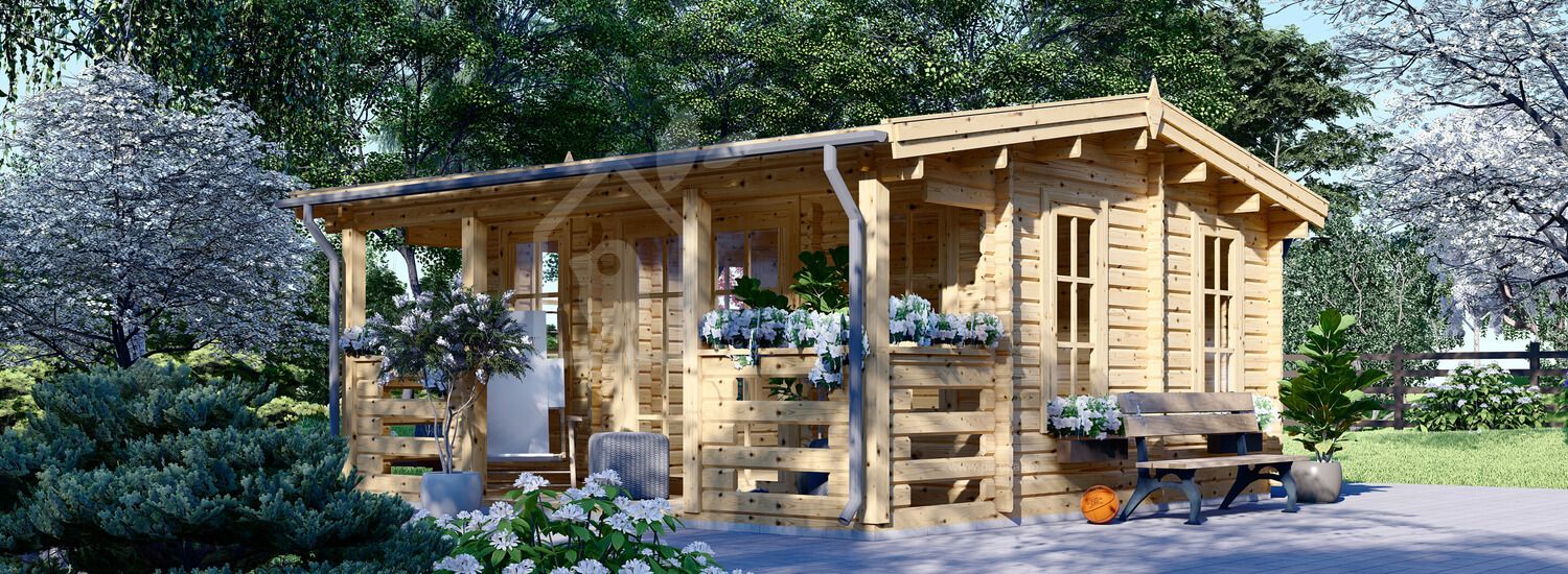 Gartenhaus aus Holz ROYAL (Isoliert, 34+34 mm), 5x5 m, 25 m² visualization 1