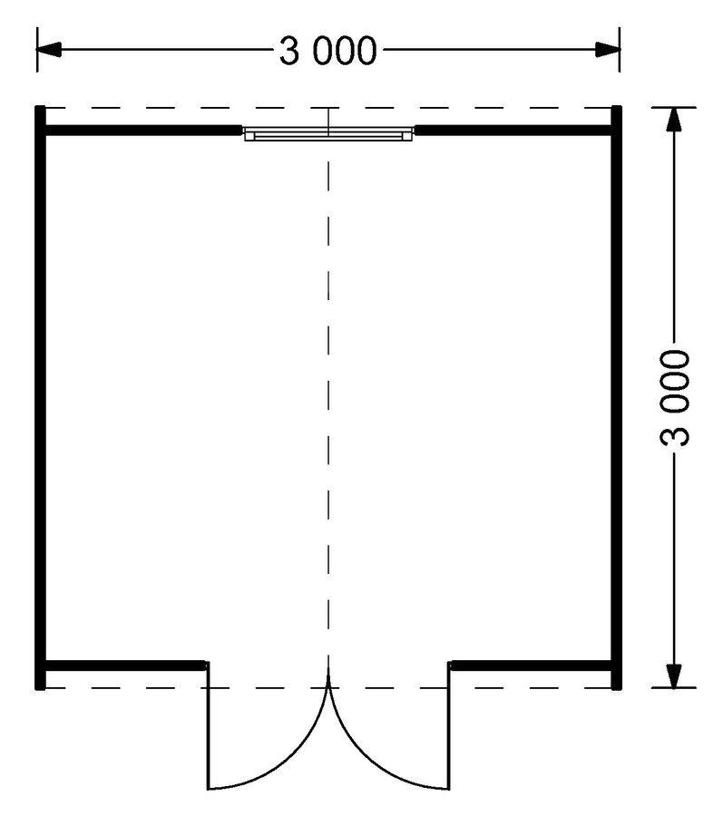 Gartenhaus aus Holz BRETA (28 mm), 3x3 m, 9 m²