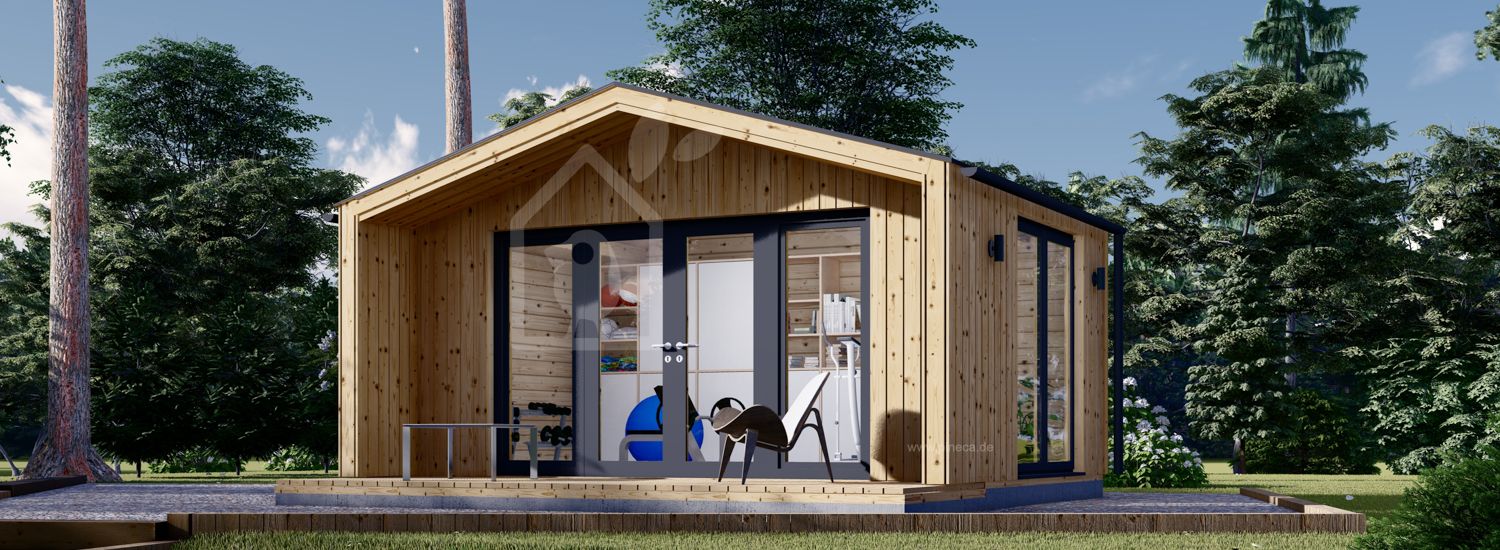 Gartenhaus aus Holz PIA (Isoliert, 34 mm + Holzverschalung), 5x3 m, 15 m² visualization 1
