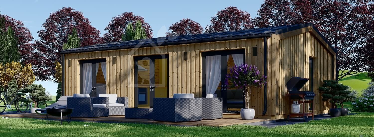 Blockbohlenhaus ANGELA (Isoliert, 44 mm + Holzverschalung, 50 m² visualization 1