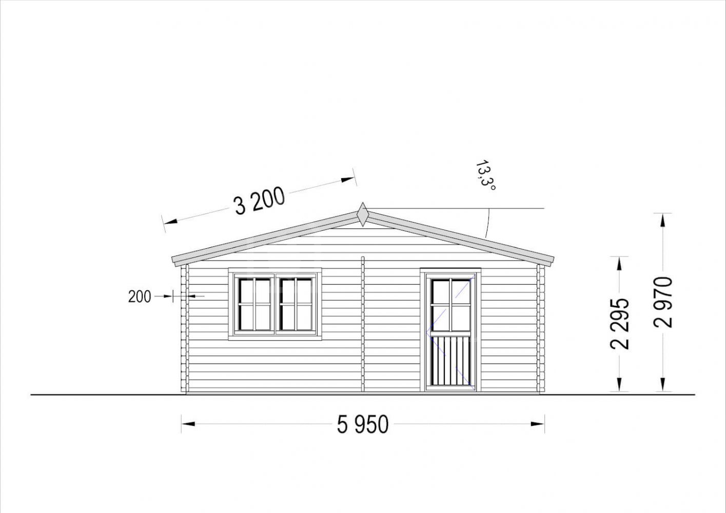 Doppelgarage aus Holz ALTERNATIVE (44 mm) 6x6 m, 36 m²